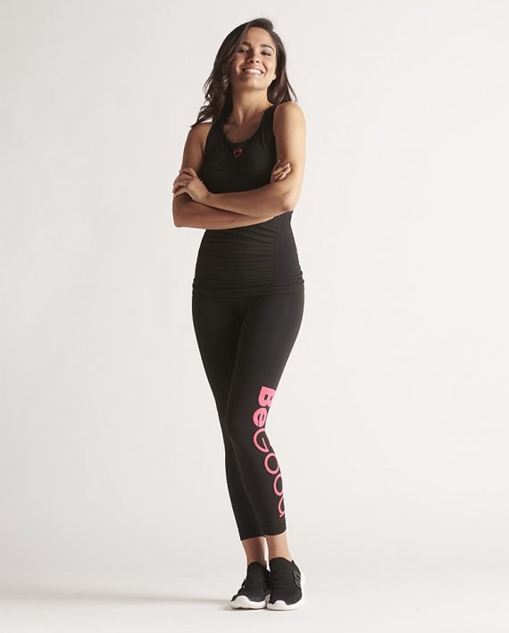 BeGood leggings-sport-snellenti-e-idratanti logo immagliato fucsia karismashop