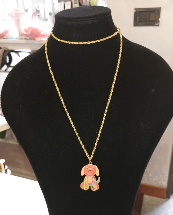 Collana Pendente Cane Smaltato karismashop