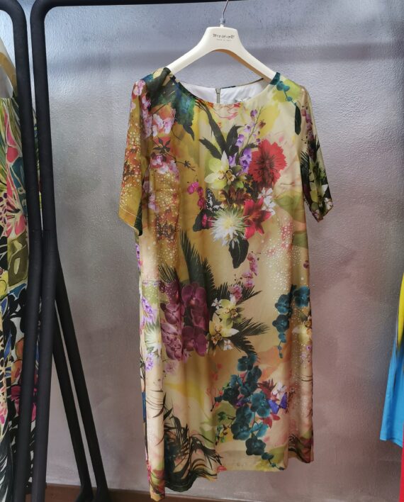 Terre del Vento Muscari Abito 100% Mussola di Cotone col. 200 mezza manica a tubino karismashop