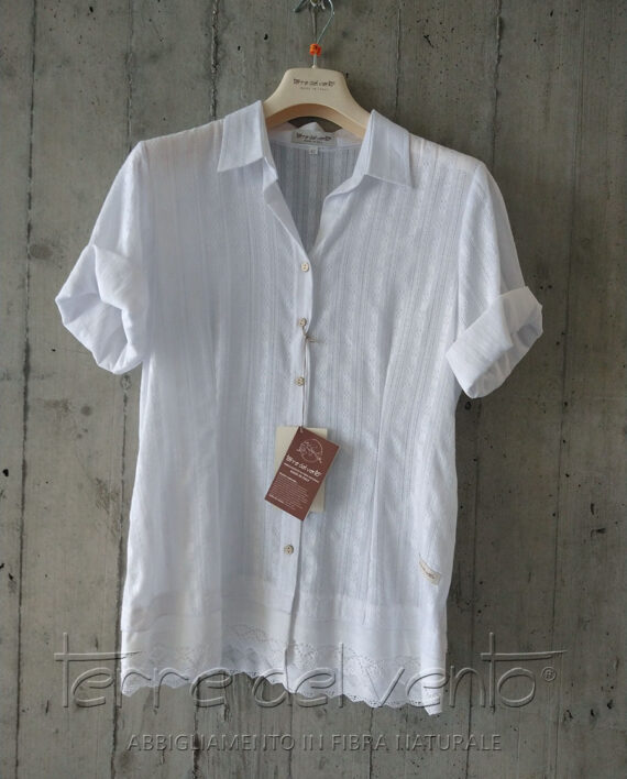 Terre del Vento Tarassaco Camicia 100% Cotone Fibra Naturale mezza manica karismashop