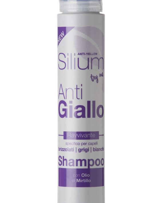 Silium Anti Giallo Shampoo Ravvivante per capelli brizzolati,grigi,bianchi Olio di Mirtillo 250 ml. karismashop