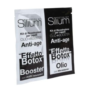 Silium Botox Kit Kit di Riostruzione per capelli Olio Macadamia+Booster AntiAge Acido Ialuronico Monodose karismashop