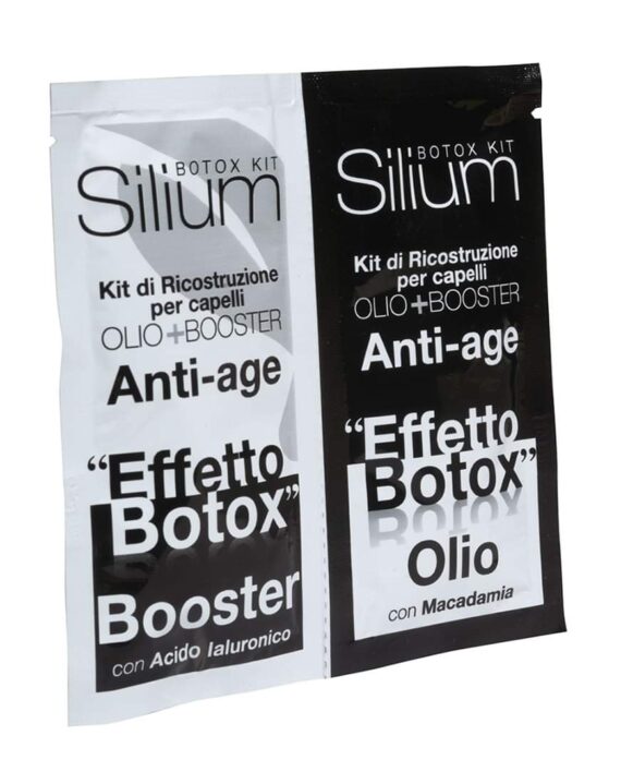 Silium Botox Kit Kit di Riostruzione per capelli Olio Macadamia+Booster AntiAge Acido Ialuronico Monodose karismashop