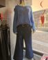 Completo Maglione Misto Lana Mohair Celeste Pantalone Gaucho Jeans karismashop