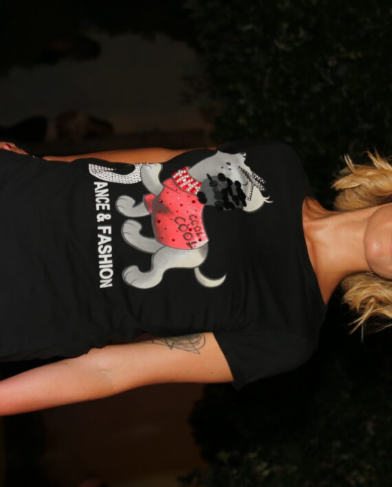 Maglietta Gioiello Bassotto 100% Cotone Nera 1 karismashop