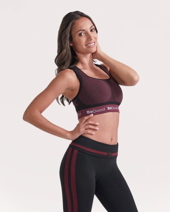 BeGood Top Sportivo Donna Double Face Idratante Rassodante Bordeaux 2 karismashop