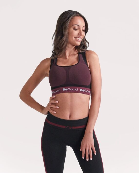 BeGood Top Sportivo Donna Double Face Idratante Rassodante Bordeaux karismashop