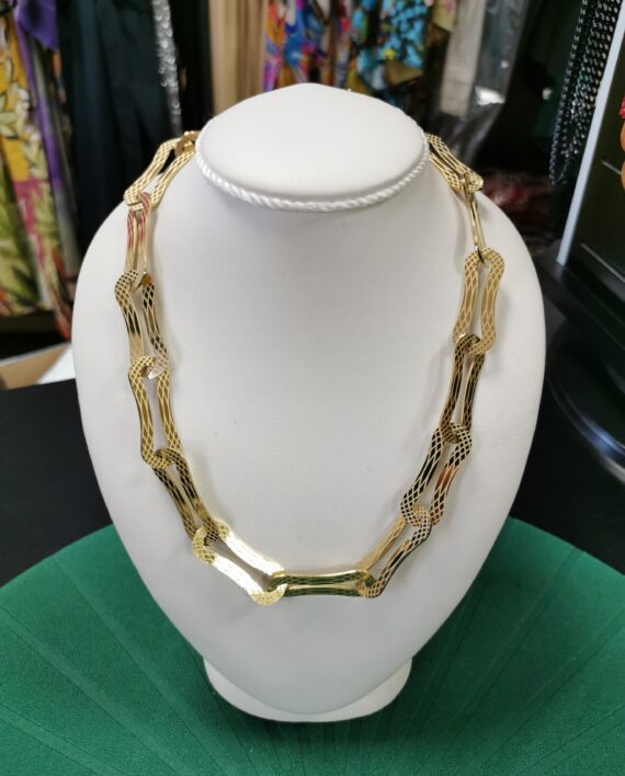 Girocollo Acciaio Dorato Catena Piatta Serigrafata karismashop