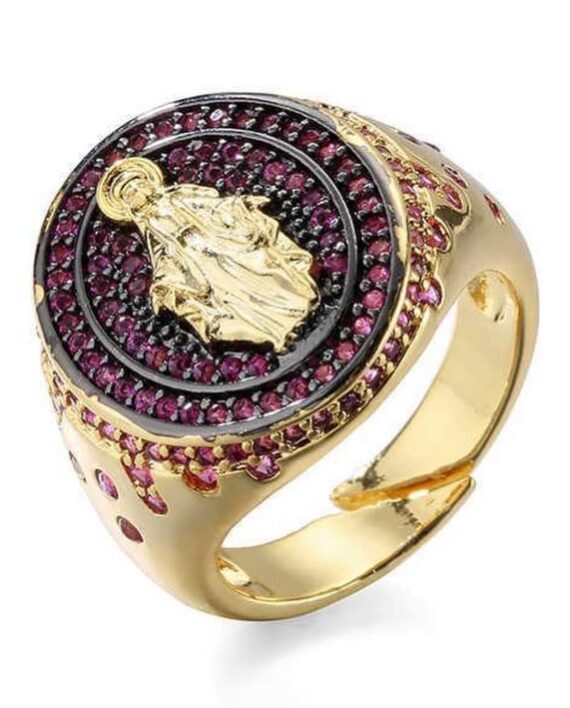 Anello Regolabile Dorato Punti Luce Viola karismashop