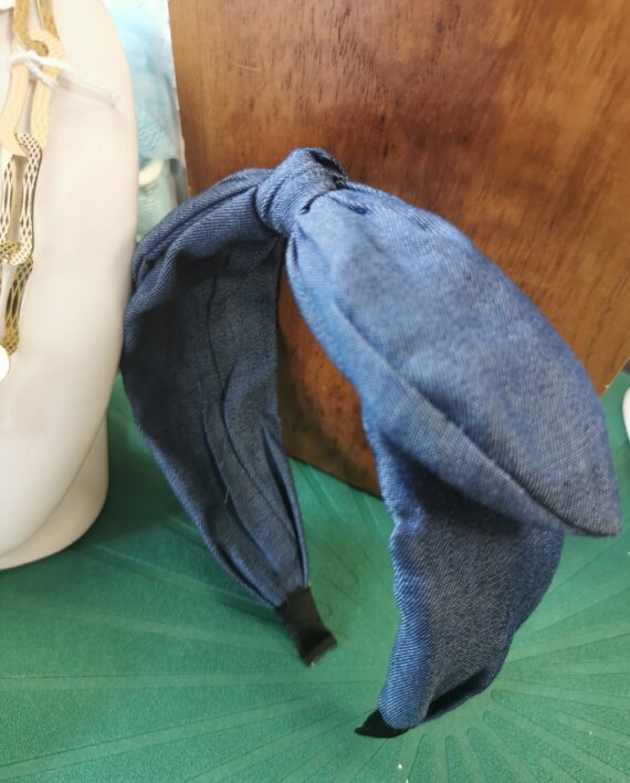 Cerchietto Jeans Fiocco Blu Scuro karismashop