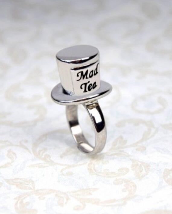 Anello Cappellaio Matto Acciaio Matto come un Cappellaio Mad Tea Karismashop