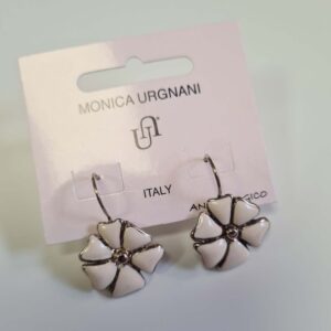 Orecchini a Monachella Chiusa Finitura Bronzo Fiore Panna karismashop