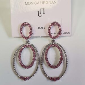 Orecchini a Perno Ovali Strass Rosa karismashop