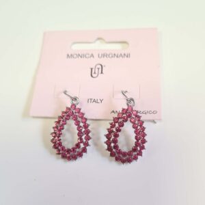 Orecchini a Monachella Aperta Goccia Strass Rosa karismashop