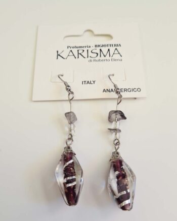 Orecchini a Monachella Aperto Resina Violacea karismashop