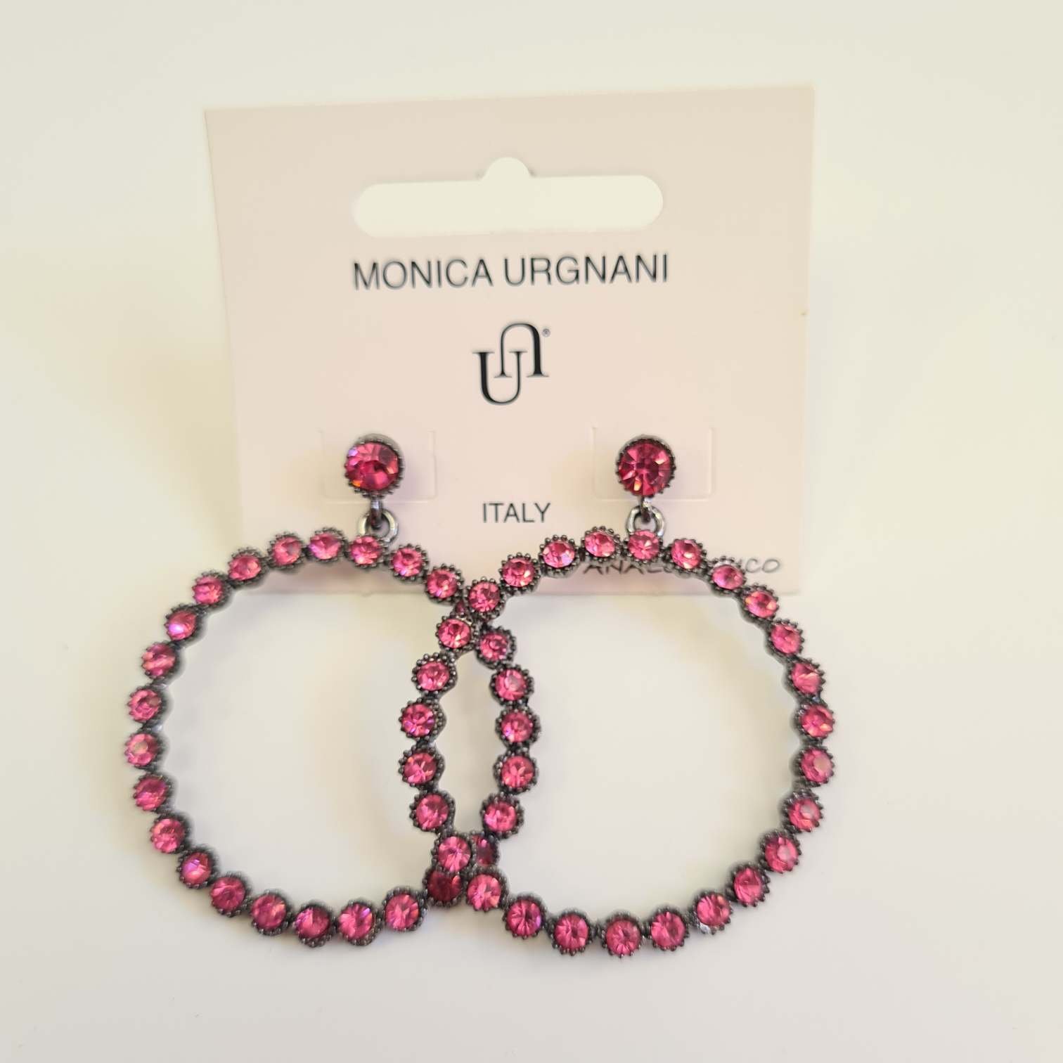 Orecchini a Perno Tondi Cristalli Rosa karismashop