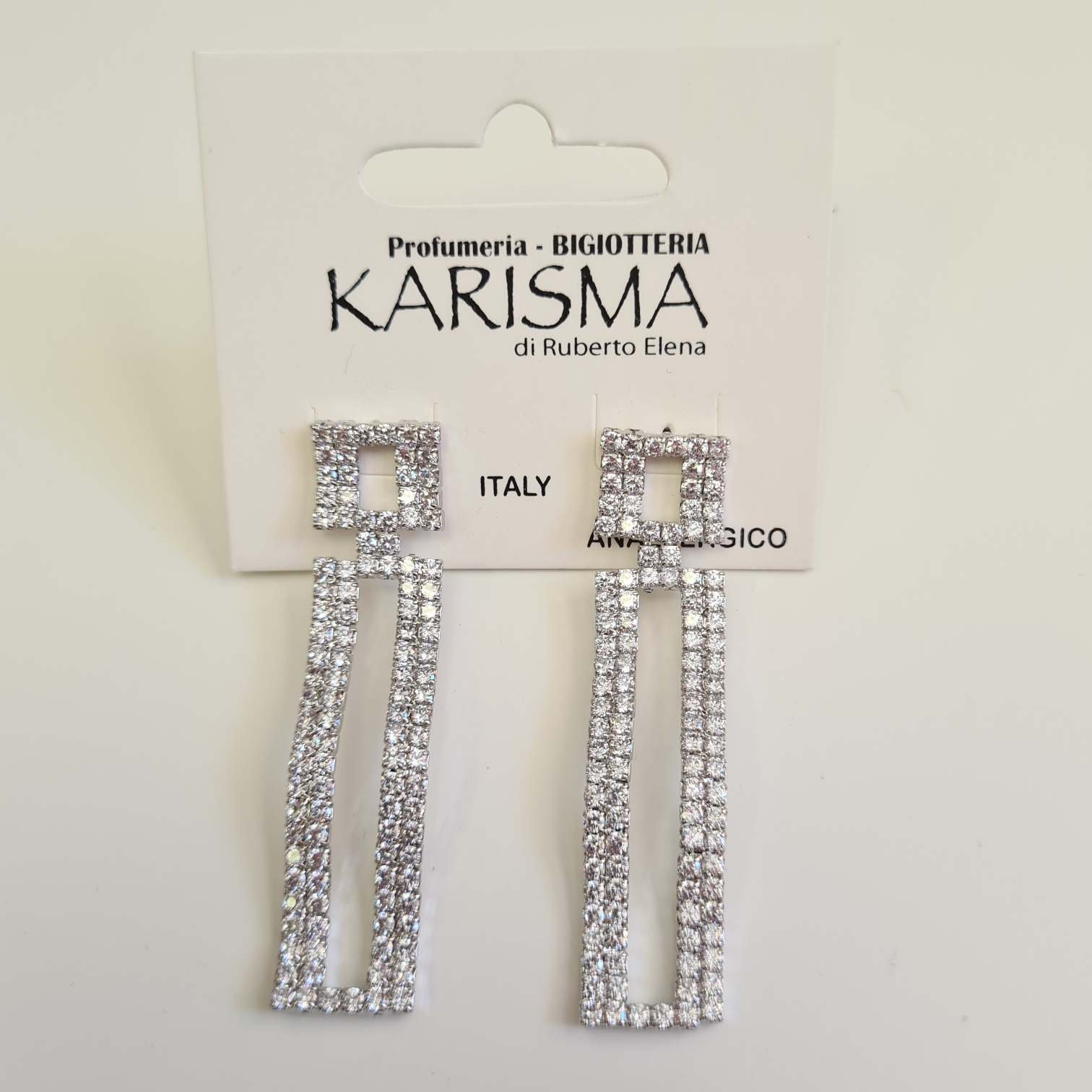 Orecchini a Perno Pendente Strass karismashop