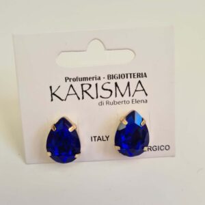 Orecchini a Perno Goccia Cristalli Blu karismashop