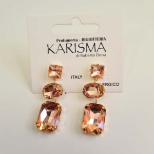 Orecchini a Perno Pendenti Cristalli Rosee karismashop