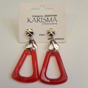 Orecchini a Perno Resina Corallo karismashop