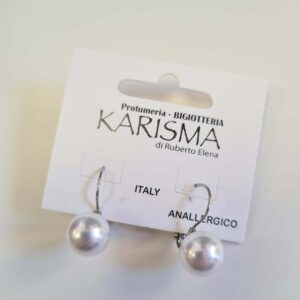 Orecchini a Monachella Chiusa Perla Media Resina karismashop