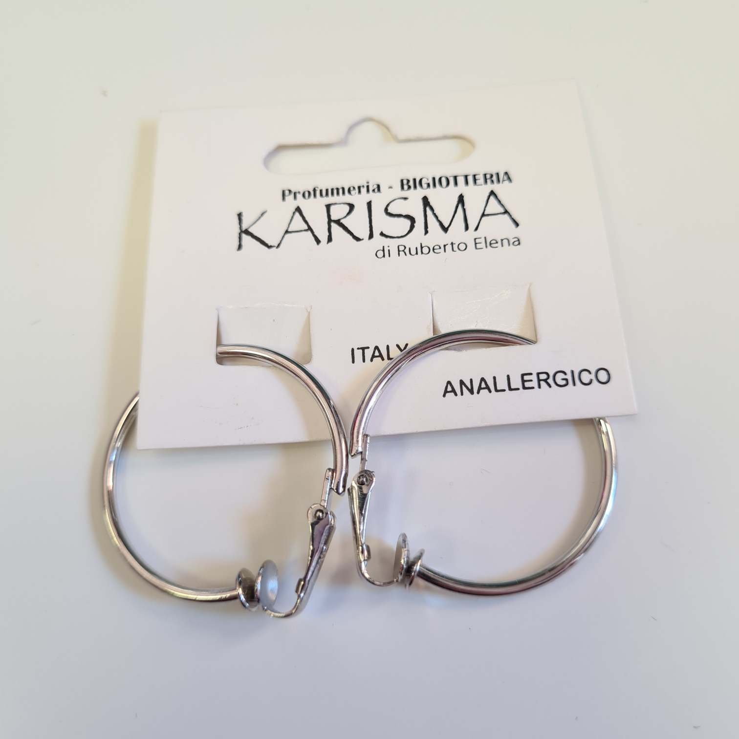 Orecchini a Cerchio Clips Acciaio dn. 3cm. karismashop