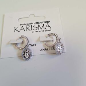 Orecchini a Cerchietto Acciaio Cromato Icona Strass karismashop