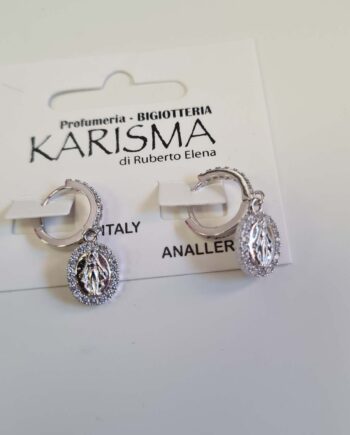 Orecchini a Cerchietto Acciaio Cromato Icona Strass karismashop