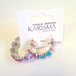 Orecchini a Cerchio Cristalli Multi Color karismashop