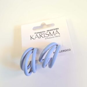 Orecchini a Perno Tre Cerchi Verniciato Lilla karismashop