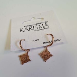 Orecchini a Cerchietto Acciaio Rosee Ragnatela karismashop