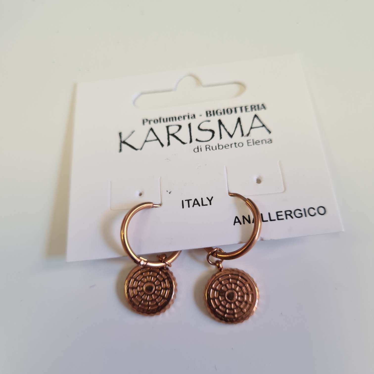 Orecchini a Cerchietto Acciaio Rosee Tondo karismashop