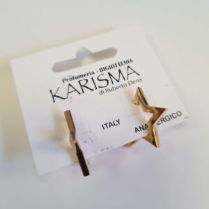 Orecchini a Cerchio Stella Acciaio Dorato karismashop