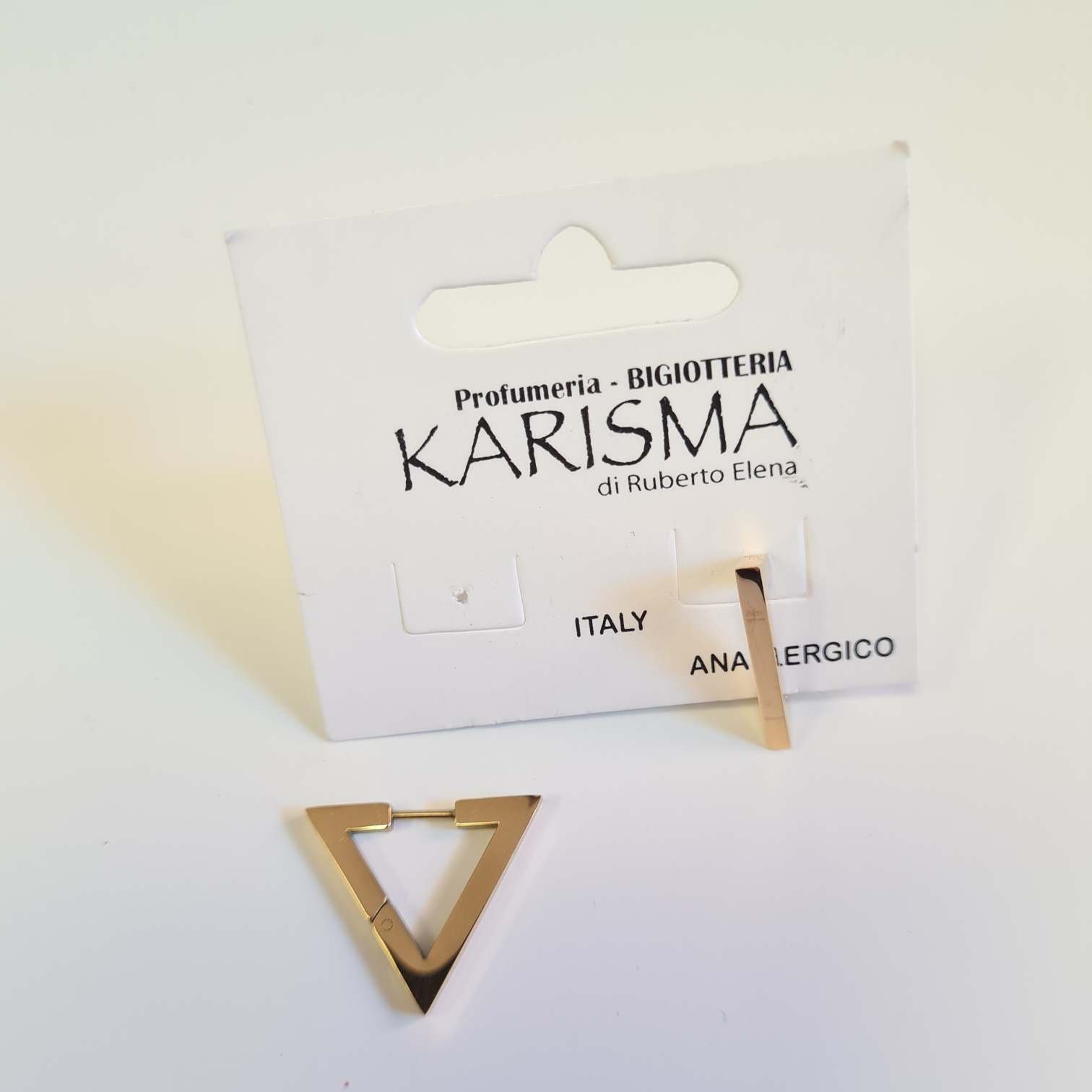 Orecchini a Cerchio Triangolo Acciaio Dorato karismashop