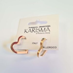 Orecchini a Cerchio Cuore Acciaio Dorato karismashop