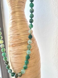 Collana Lunga Pietra Dura Agata Verde Particolare karismashop