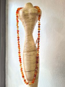 Collana Lunga Pietre Dure Arancio karismashop